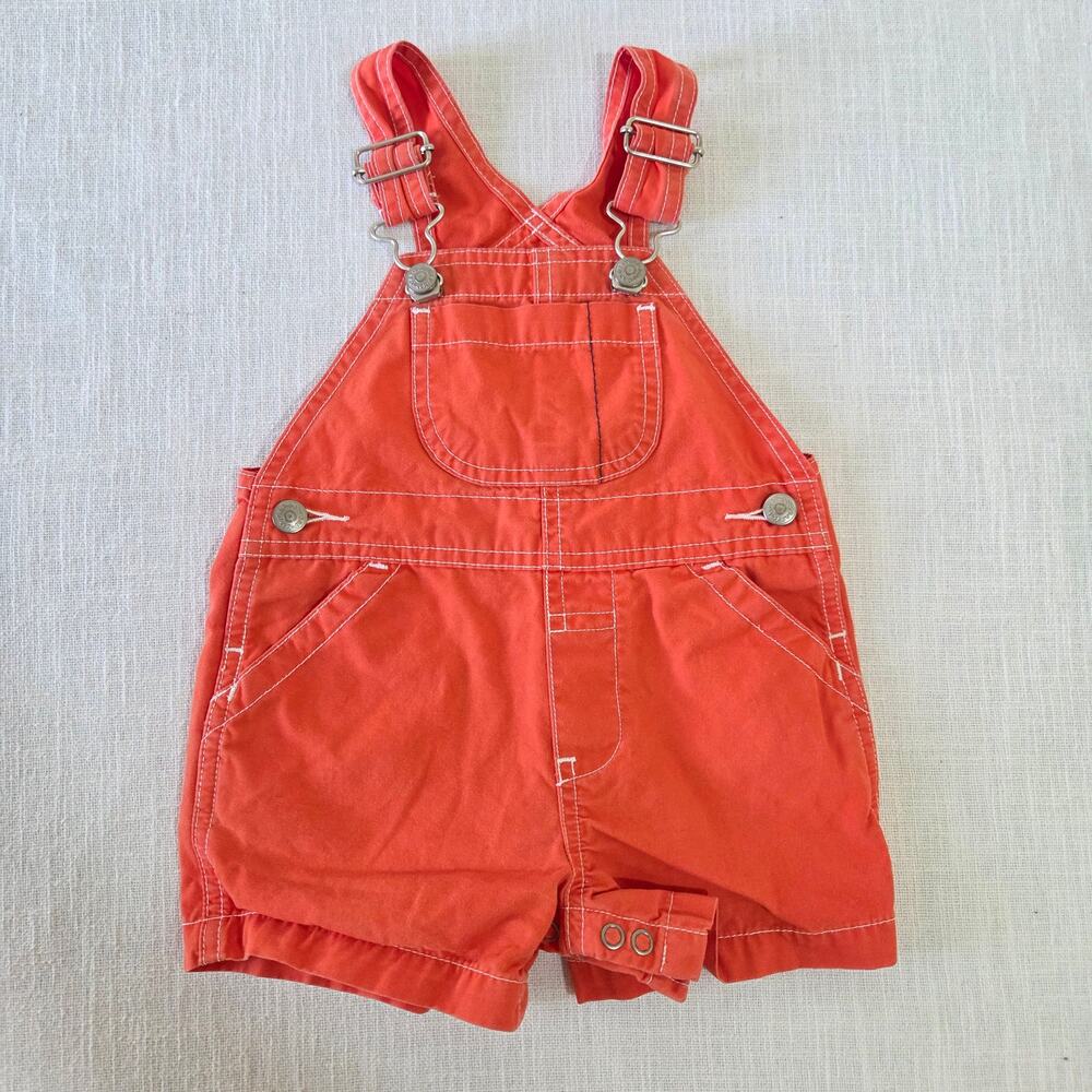 Vintage Gap Orange Cotton Shortalls 3-6 months